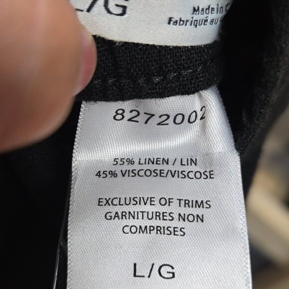 Frank & Oak Size L Black Linen Blend High Waisted Pull On Shorts - Picture 6 of 9